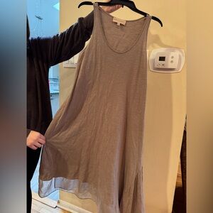 Philosophy Taupe Sleeveless Layered Hem Swing Dress Size L